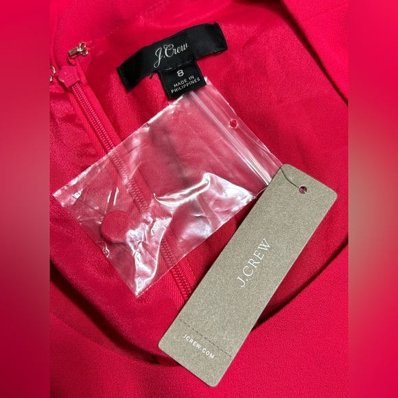 New! J Crew Long Sleeve Crepe 365 Dress in Bright Rose Women’s Size 8 - Picture 4 of 13